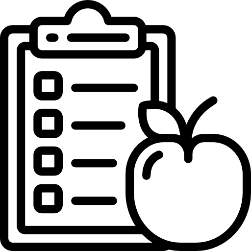 Lifestyle advice and tips with checklist and apple icon